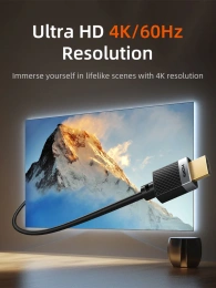 Кабель CABLETIME CH24E (CT-HD4K-AG0.5) 0.5 м, HDMI2.0 AM/AM, 4k/60 Гц, позолоченный, черная ПВХ-оболочка