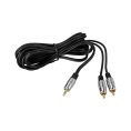 Шнур Стерео 3,5 мм - 2RCA REXANT 3 м, позолоченный-металл 17-4224