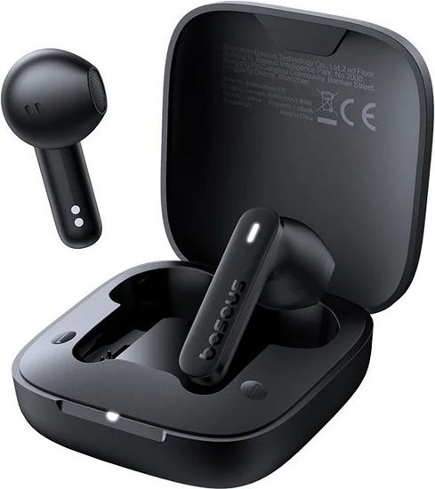 Наушники Baseus A00061900113-01 Bowie E16 True Wireless Earphones Cluster Black материал: ABS + PC, Bluetooth 5.3, время работы: около 6 часов, интерфейс зарядки: Type-C, время зарядки