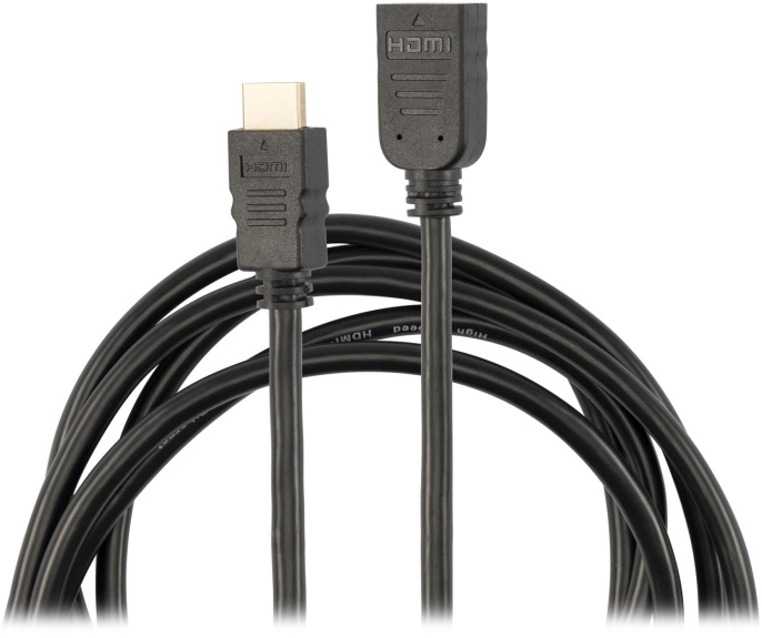 Кабель-удлинитель аудио-видео Buro HDMI m - HDMI f , 3м, GOLD, черный [bu-hdmi2.0-extnd-3m]