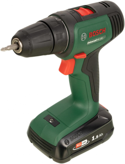 Дрель-шуруповерт Bosch UniversalDrill 18V аккум. патрон:быстрозажимной кейс в комплекте 06039D4002