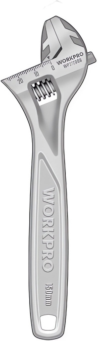 Ключ разводной WorkPro WP272006 150мм (хром-ванадиевая сталь, максимальная ширина зажима: 24мм)