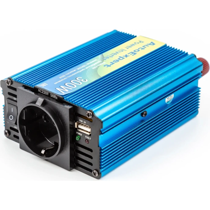 Автомобильный преобразователь напряжения инвертор AutoExpert A300, 12V/220V, 300W, евро-розетка, USB выход 5V/1A
