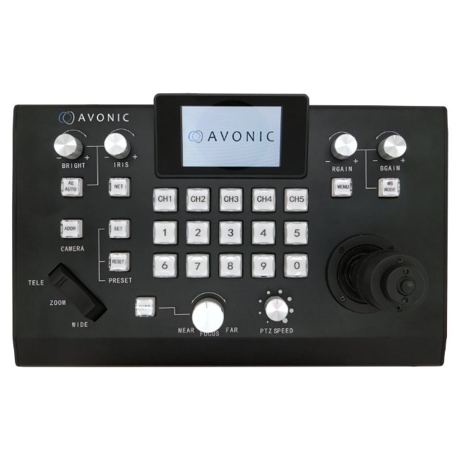 Контроллер PTZ для камер AVONIC AV-CON300-IP, протоколы VISCA, Pelco-D и Pelco-P; прямой контроль джойстиком 3D; Pan, Tilt, Zoom,PTZ speed, Focus, Iris, Brightness, White Balance; управление: IP, RS232; поддерживает до 50 камер, до 500 пресетов.Цвет:черны