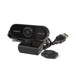 Веб-камера ExeGate Stream C925 Full HD T-Tripod 2Мп, 1920х1080, 1080P, 30fps, защитная шторка, поддержка H.264, фиксированный фокус, телескопический штатив Tripod Tele Ball, 4-линзовый объектив, микрофон с шумоподавлением, EX287379RUS