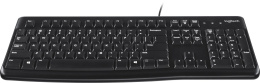 Клавиатура Logitech K120 for Business |920-002522| черная, офисная, 104 клавиши, защита от воды, USB 1,5м, brown box, 021419