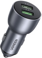 Автомобильное зарядное UGREEN CD213-10144, 2 USB-A, 36W Fast Charge, USB 1 - 18W, USB 2 - 18W; Алюминиевый сплав; Gray