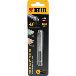 Сверло DENZEL 728053,  по плитке,  6мм,  шестигранный (1/4HEX - E),  1шт