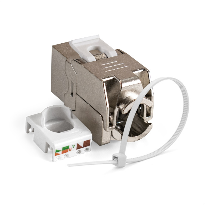 Модуль-вставка Keystone Jack RJ-45 ExeGate KJ-8P8C-SH-C6A-180-TL (Кат.6A, экранированная, 180 градусов, IDC Toolless (без инструмента)) EX297267RUS