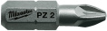 Бита Milwaukee PZ1 25мм 25шт (4932399589) (для использования с ударными шуруповертами, твердость: 60HRC, наконечник подвергается специальной закалке при температуре до 870°C, качество стали: S2)