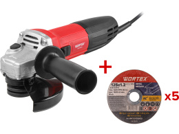 Одноручная углошлифмашина WORTEX AG 1207-6 в кор. 750 Вт, 125 мм, 0-10000 об/мин 0333364
