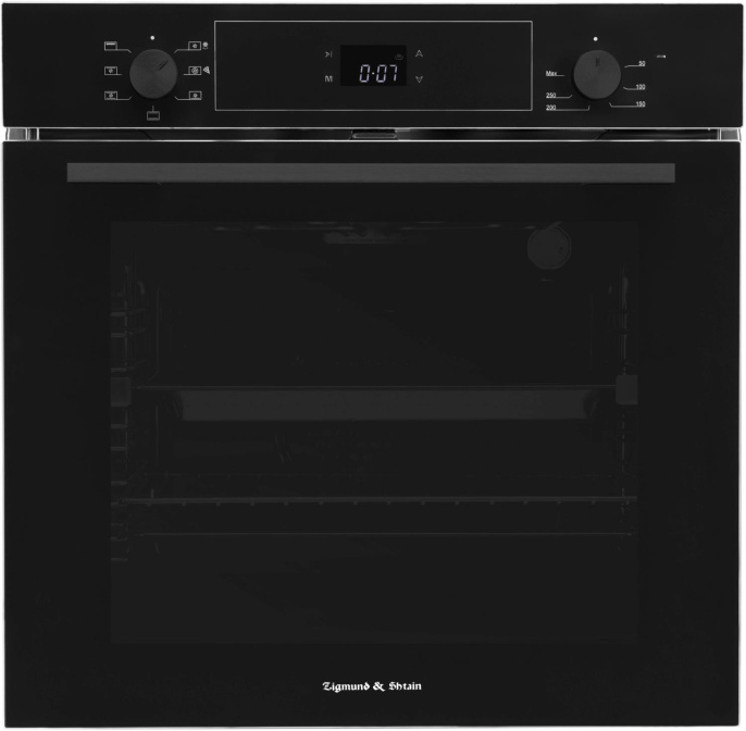 Духовой шкаф электрический ZIGMUND & SHTAIN E 158 B, 72л, дверца с 3 стеклами, черный