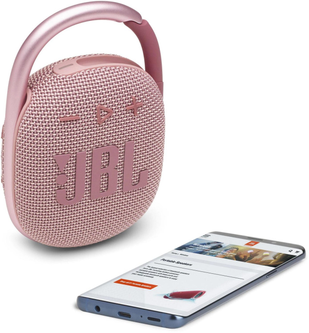 Колонка порт. JBL Clip 4 розовый 5W 1.0 BT 15м 500mAh JBLCLIP4PINK