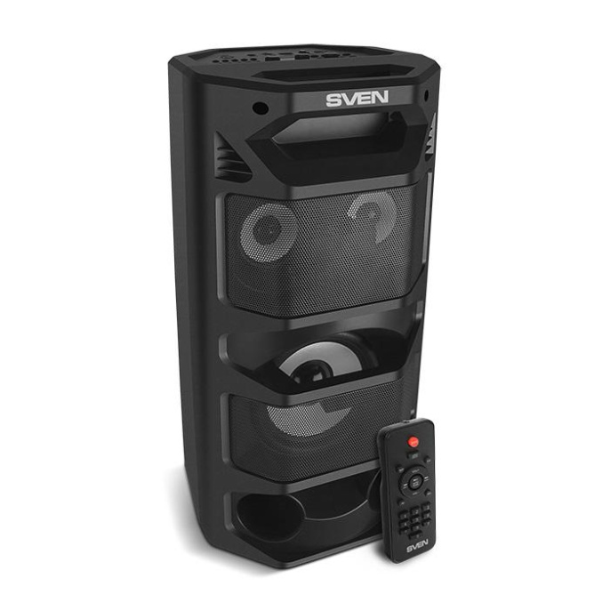 Портативная акустика SVEN АС PS-670, черный 65 Вт, TWS, Bluetooth, FM, USB, microSD, LED-дисплей, пульт, 4400мА*ч