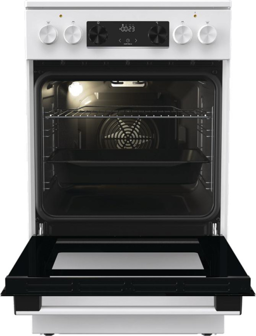 Электрическая плита Gorenje GEC5C61WG, стеклокерамика, без крышки, белый