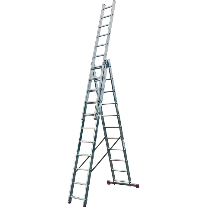 Алюминиевая трехсекционная лестница 3х11 Krause Corda 010421