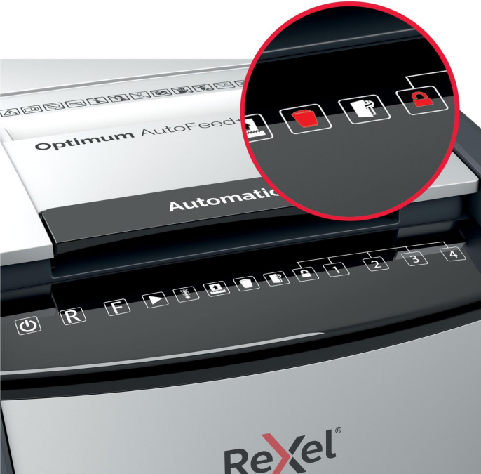 Уничтожитель бумаг Rexel Optimum AutoFeed 130X, с автоподачей, P-4, 4х28 мм, 130 лист. одновременно, 44л [2020130xeu]