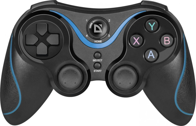 Геймпад беспроводной Defender Blaster черный, держатель для смартфона/кабель USB [64283]