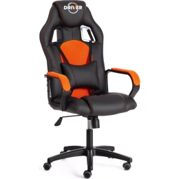 Кресло Tetchair driver 22 кожзаменитель/ткань, черный/оранжевый 36-6/tw-07 19301