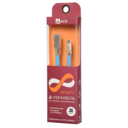 Кабели USB ACD USB кабель ACD-Infinity MicroUSB ; USB-A TPE, 1.2м, синий ACD-U922-M1L