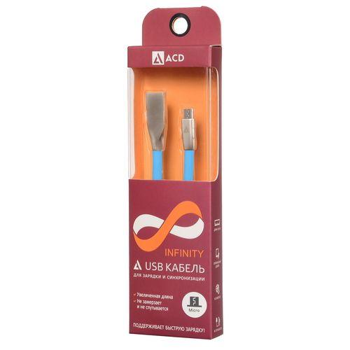 Кабели USB ACD USB кабель ACD-Infinity MicroUSB ; USB-A TPE, 1.2м, синий ACD-U922-M1L