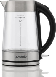 Чайник электрический Gorenje K17GDWII 1.7л. 2200Вт черный корпус: стекло/металл/пластик