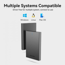 Внешний корпус Vention для HDD/SSD 2.5" USB 3.0 Mirco-B Черный (KPAB0)