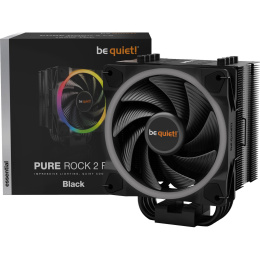 Кулер для процессора CPU Cooler be quiet! PURE ROCK 2 FX 150W, 4-pin PWM, 155mm, Al/Cu, 4x6mm, ARGB, 1x120mm, 42.6CFM, 24.4dBA, 2000RPM, S: 1700/1200/115X/2066/2011 -3 square ILM, AM5/AM4, black BK033