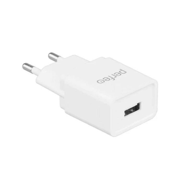 PERFEO Сетевое зарядное устройство с разъемом USB, 2А, белый I4657