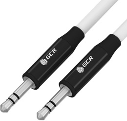 GCR Кабель 3.0m аудио jack 3.5mm/jack 3.5mm белый, AL case черный, M/M, GCR-54752