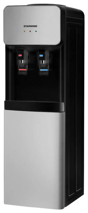 Кулер StarWind SW-1011EB, напольный, электронный, "push" - кран, черный/серебристый