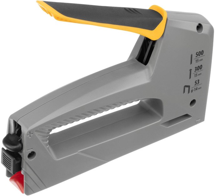 Степлер ручной Denzel 40213 скобы тип 53: 6-14мм гвозди тип 300 / 500