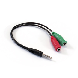 Кабель аудио ExeGate EX-CCA-417-0.2 (3.5mm Jack M 4pin/3.5mm Jack F Stereo+ 3.5mm Jack F микрофон, 0,2м) EX284944RUS