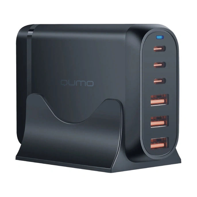 Сетевое зарядное устройство Energy Charger PD 120 Вт, 3 USB-A + 3 USB Type-C, (0120), черный QUMO 49544
