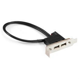 Планка портов в корпус 2xUSB2.0 ExeGate BrctUSB2-2A-LP (USB 2.0 9pin (IDC 9pin F) --> 2x USB 2.0 Af, кабель 30см, Low Profile) EX298293RUS