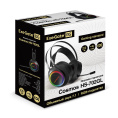 Полноразмерные игровые наушники с микрофоном (гарнитура) ExeGate Cosmos HS-702GL (регулировка оголовья, гибкий дежатель микрофона, объемный звук 7.1, длина кабеля 2.5м, динамик 50мм, 20-20000Гц, RGB подсветка, USB интерфейс, EX289746RUS