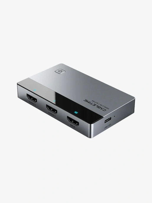 Переключатель CABLETIME CP36G (CT-HSP4K2-AG) 2-в-1, HDMI 2.1, 4K60Hz, космический серый
