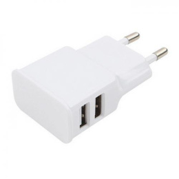 Cablexpert Адаптер питания 100/220V - 5V USB 2 порта, 2.1A, белый MP3A-PC-11