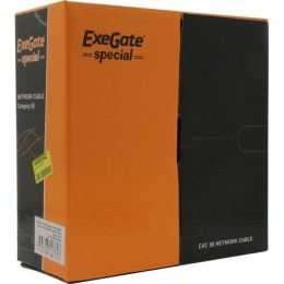 Кабель ExeGate UTP4-C5e-CCA-S26-IN-PVC-GY-100 UTP 4 пары кат.5e CCA, 0.41мм (26AWG), 100м, серый, PVC EX281818RUS