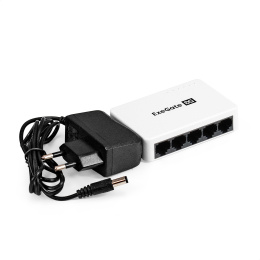 Коммутатор неуправляемый ExeGate EDES-1005C (5-портовый UTP 10/100Mbps, с функцией энергосбережения (Green Ethernet Technology), настольный) EX298685RUS