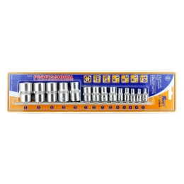 Набор торцевых головок (14 шт; 1/2" Dr+1/4" Dr+3/8" Dr; E-star) KRAFT KT 700694