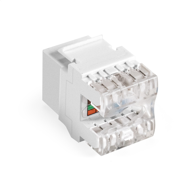 Модуль-вставка Keystone Jack RJ-45 ExeGate KJ-8P8C-U-C6-180SH-Dual (Кат.6, неэкранированная, 180 градусов, со шторками, IDC Krone/110) EX297338RUS