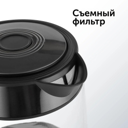 Чайник электрический Red Solution evolution RK-G20 1.7л. 2200Вт черный корпус: нерж.сталь/стекло RK-G20