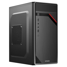 Корпус GINZZU MiniTower D180 черный (mATX, без БП, 2xUSB2.0, no fan) (Ginzzu D180)