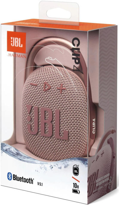 Колонка порт. JBL Clip 4 розовый 5W 1.0 BT 15м 500mAh JBLCLIP4PINK