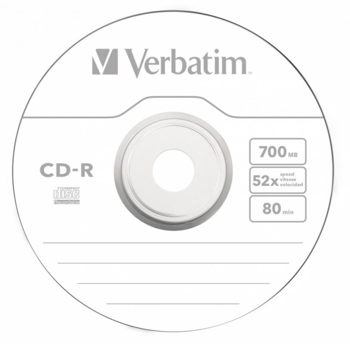 Оптический диск CD-R Verbatim 700МБ 52x, 10шт., slim case [43415]