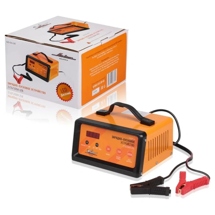 Зарядно-пусковое устройство, 2/15/100А, 12В, LED дисплей, трансформаторное Airline AJS-CHJ-100
