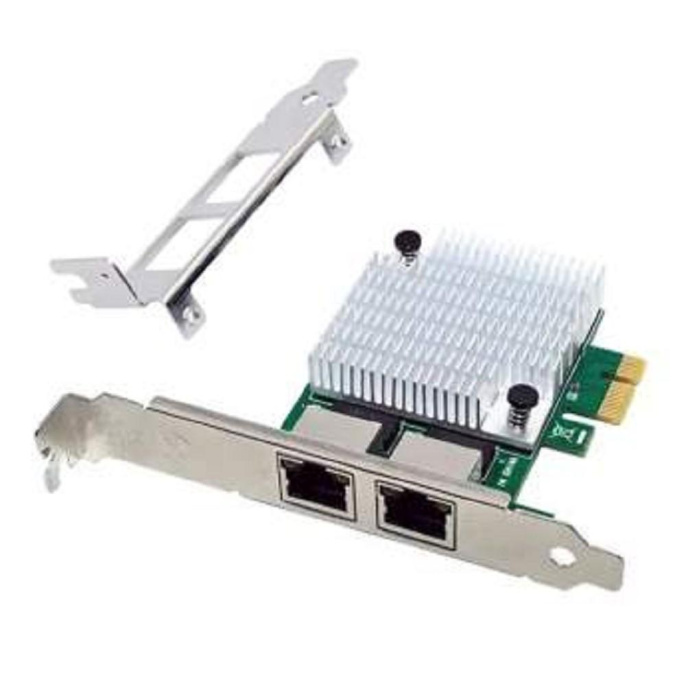 ORIENT XWT-R81L2PE, Сетевая карта PCI-Ex1 v1.1 2xRJ45 1GbE NIC, RTL8111F+ASM1182 chipset, 1 Гбит/с, 2 планки крепления 31231