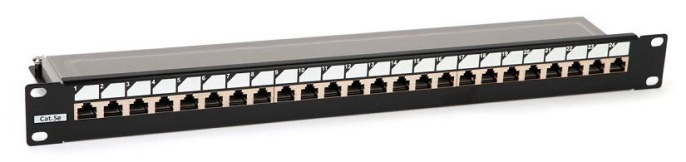 Патч-панель 19" 24 порта RJ-45 FTP 5e Hyperline PP3-19-24-8P8C-C5E-SH-110D экранированная