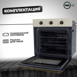 Духовой шкаф Электрический MBS DE-607IV стекло слоновая кость